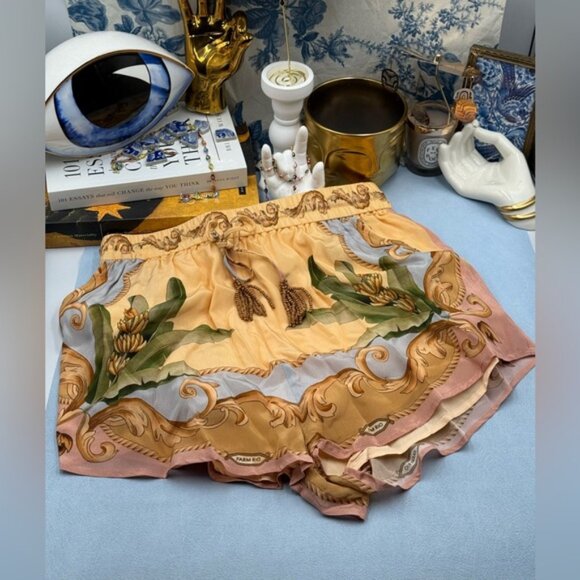 🆕 FARM Rio 🧿 NWOT Multicolor Banana Royalty Kaleidoscope Shorts, Sz XS - Picture 14 of 16